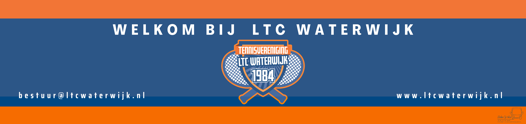 Banner buiten mesh doek LTC Waterwijk Tennisclub Almere